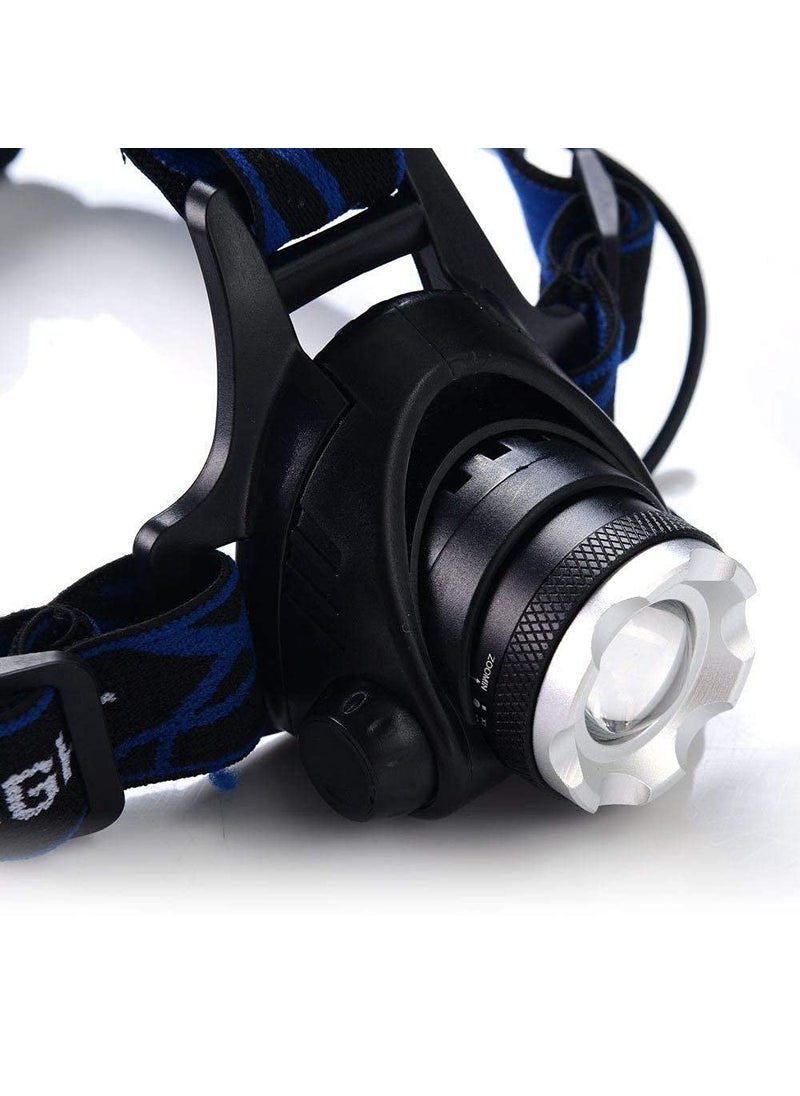 GOPAD GOPAD LED Head Lamp Flash Light Torch with Adjustable Rechargeable Battery for Camping Trekking Caving Hiking Reading Running Hands Free lamp Ultra Bright Headlamp Torch MulticolourPcs 1  - Image 2