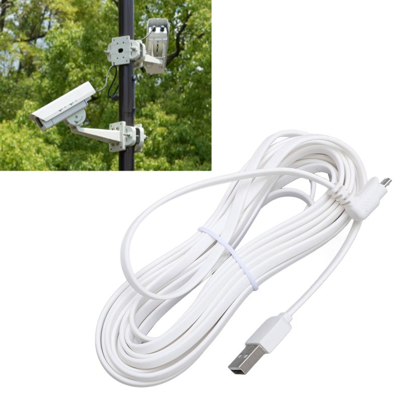 كابل إطالة طاقة كاميرا مراقبة بملف بولي فينيل كلوريد USB ومقاوم للماء كابل شحن لكاميرات المراقبة للاستبدال 2 مترًا / 6.6 قدمًا - Image 4