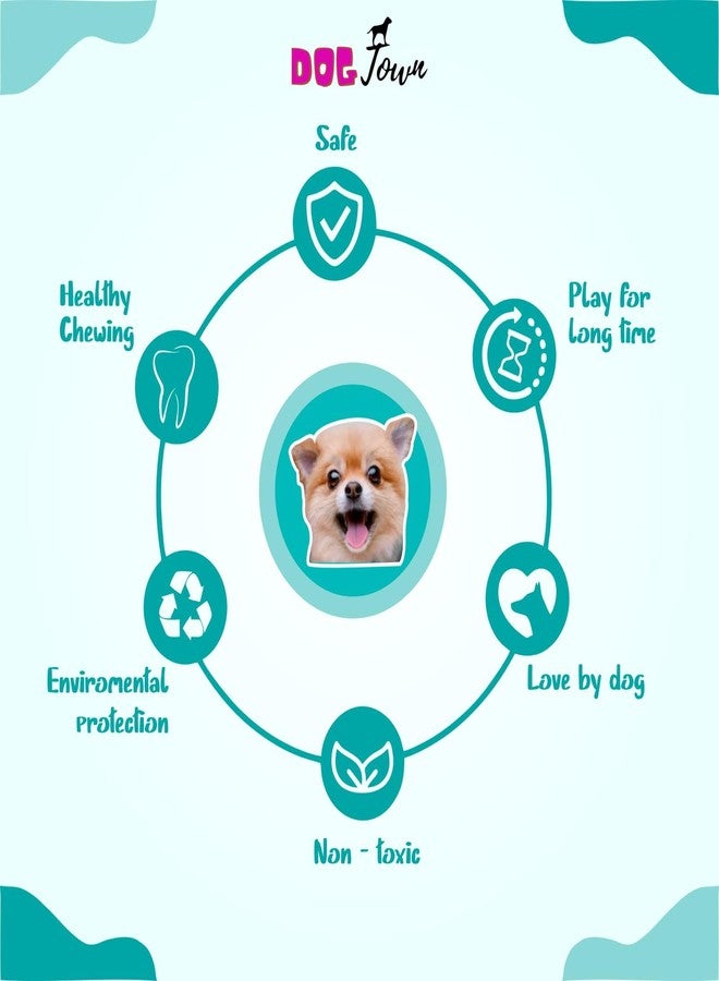 DOGTOWN Hard Chew Toy for Dogs - Pack of 2 | Multiple Shaped Non-Toxic and Safe Material Made Chew Toys for Dogs and Pets | Ideal for Small & Medium Breeds - Multicolor - Image 5