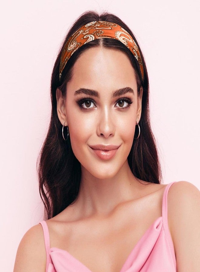 Sumolux Head Hair Scarf for Women Like Satin Silk Scarf Bandana Hair Wrapping Night Large Square Scarves 27.5", Brick Red Cashew Nuts, One size - Image 3