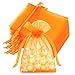 joycraft 50Pcs Orange Organza Bags 27x35 Inch Drawstring Halloween Pouch with Mesh Small Organza Gift Pouch for Thanksgiving Wedding Favors Jewelry Display Candy Bags - Image 1