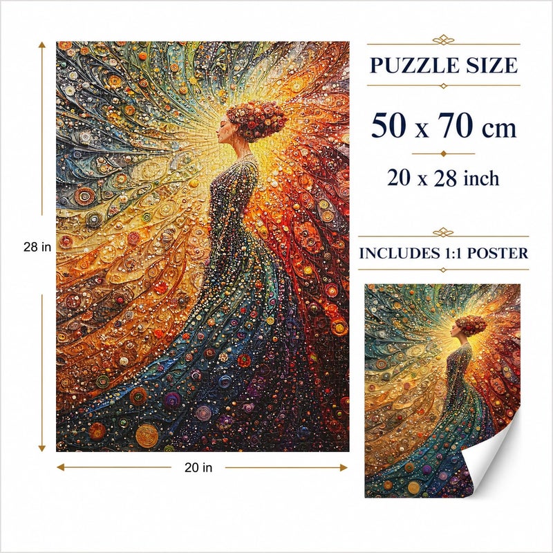 Yunlus Jigsaw Puzzles for Adults 1000 Pieces Impossible Hard Difficult Challenging Puzzles for Adults 1000pc Puzzles The Woman in Meditation Jigsaw Puzzle 1000 Pieces 28 x 20 inch - Image 3