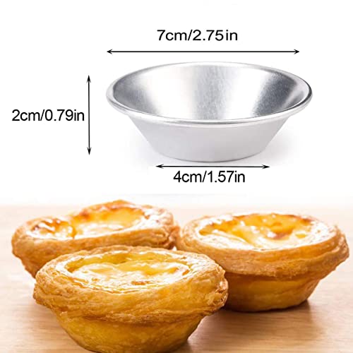 Bezall 20Pcs Egg Tart Molds, Mini Tart Pan for Baking, Aluminium Puto Mold Pie Tins Cupcake Pudding Cups Mould - Image 3