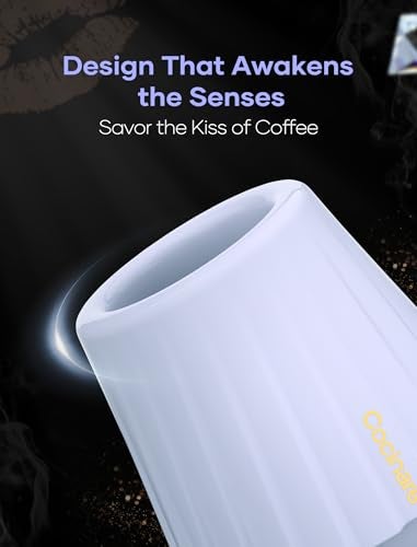 Cocinare KissCup Ceramic Espresso Cup – 2.2oz Demitasse Cup for Espresso, Pour-over coffee & Tea, Lavender Purple, Ceramic Collection - Image 3