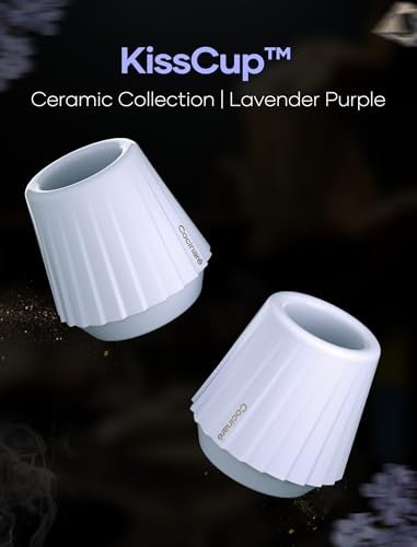 Cocinare KissCup Ceramic Espresso Cup – 2.2oz Demitasse Cup for Espresso, Pour-over coffee & Tea, Lavender Purple, Ceramic Collection - Image 2