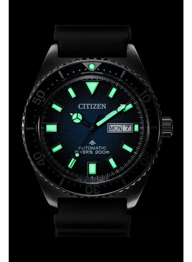 CITIZEN Men's Silicone Strap Mechanical Men Watch NY0129-07L - 41 mm