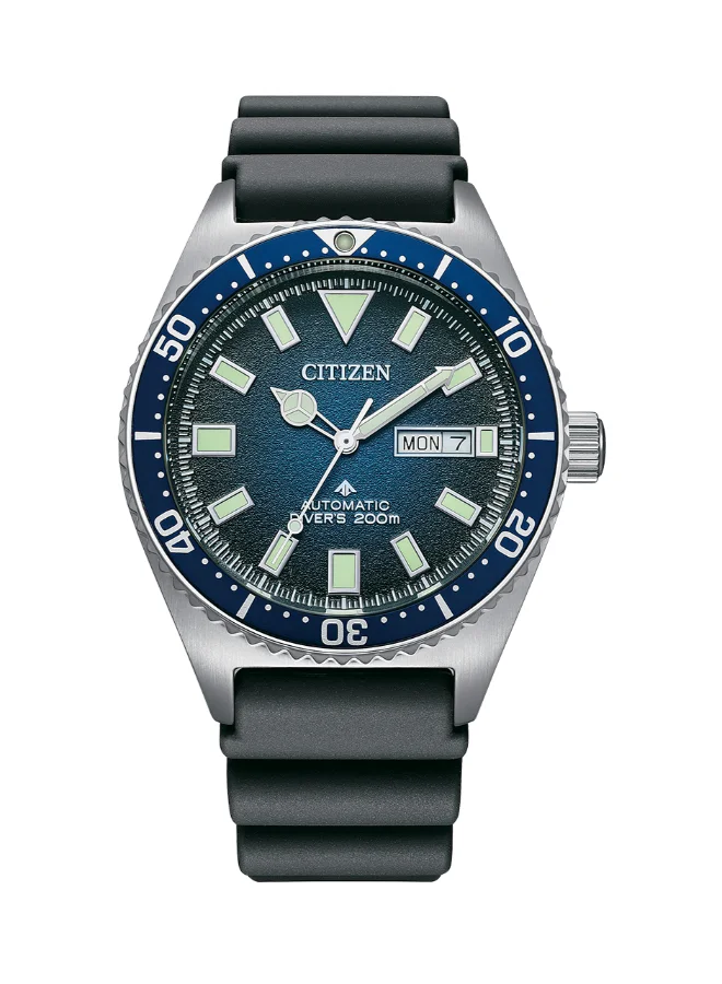 CITIZEN Men's Silicone Strap Mechanical Men Watch NY0129-07L - 41 mm