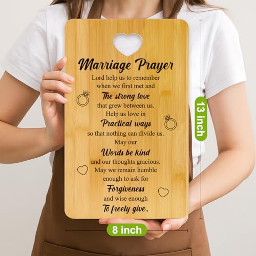 Hilislog Wedding Gift for Couple Bamboo Cutting Board Marriage Engagement Newlywed Gift for Wedding Shower Bridal Shower Gift for Groom Bride to Be Gift Wood Engraved Board Anniversary Mr and Mrs Gift - Image 5