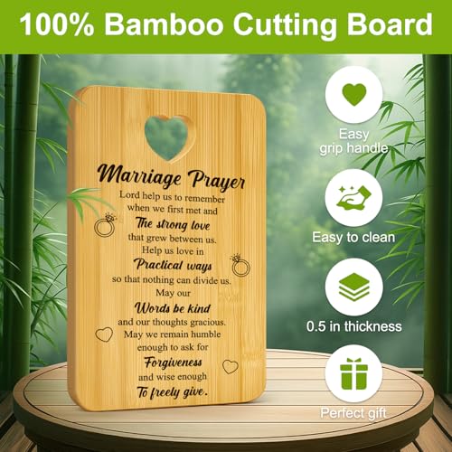 Hilislog Wedding Gift for Couple Bamboo Cutting Board Marriage Engagement Newlywed Gift for Wedding Shower Bridal Shower Gift for Groom Bride to Be Gift Wood Engraved Board Anniversary Mr and Mrs Gift - Image 3