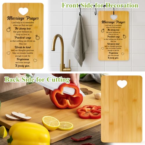 Hilislog Wedding Gift for Couple Bamboo Cutting Board Marriage Engagement Newlywed Gift for Wedding Shower Bridal Shower Gift for Groom Bride to Be Gift Wood Engraved Board Anniversary Mr and Mrs Gift - Image 2