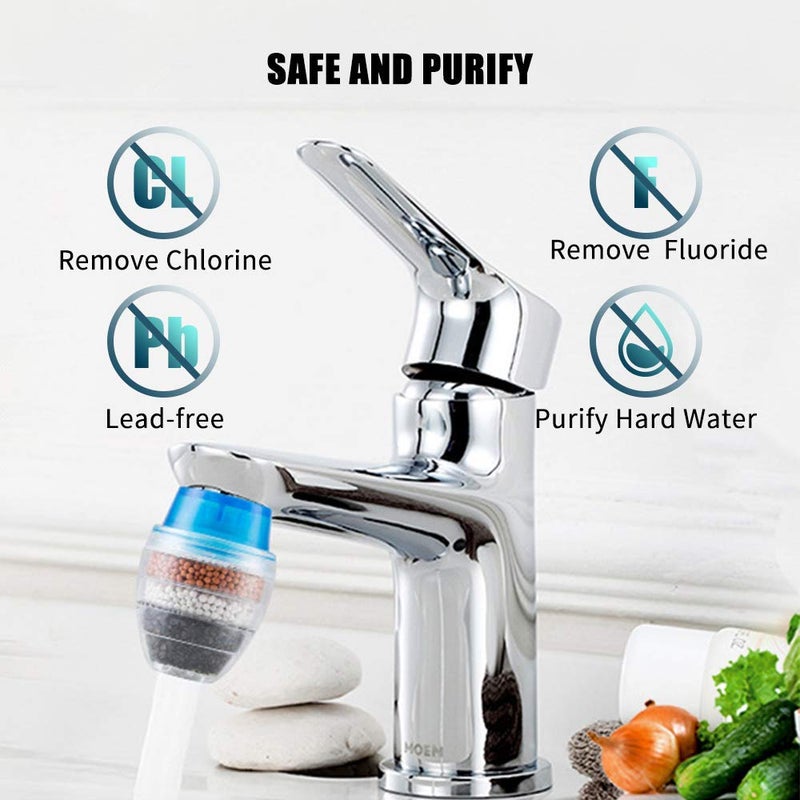CELLEBII CELLEBII Faucet Mount Filters Heavy Metal Hard Water Activated Carbon Purifier Kitchen Filtration Tap Clean Purifier Filter Activated Carbon Faucets Fits Faucets for Kitchen Bathroom  - Image 3