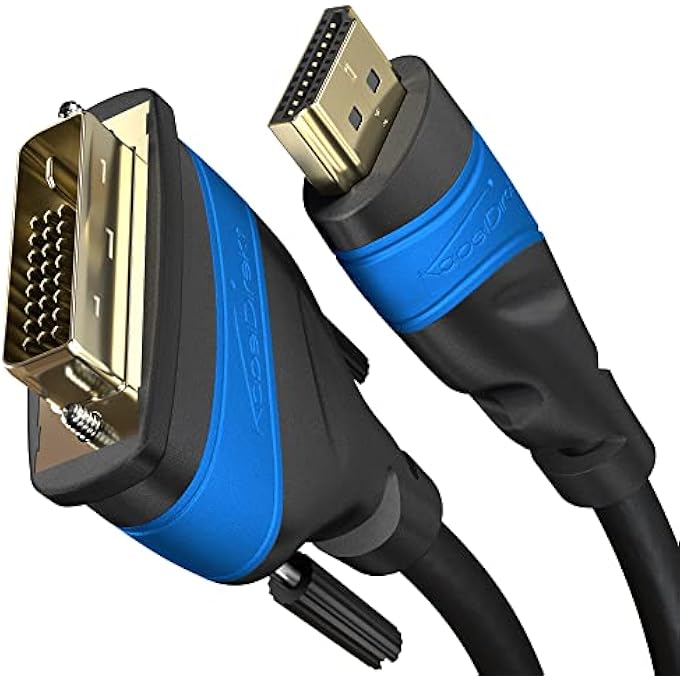 rayihni – HDMI-DVI ADAPTER CABLE 1.5M (BI-DIRECTIONAL, DVI-D 24+1/HIGH SPEED HDMI CABLE, 1080P/FULL HD, DIGITAL VIDEO CONNECT DEVICES TO DVI MONITORS OR VICE-VERSA, BLACK) - Image 1