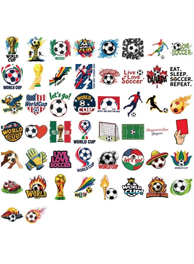 50/100 Pieces Of Us, Canada, And Mexico World Cup Football Stickers For Phone Cases, Water Bottles, Notebooks, Guitars, Waterproof Decorative Decals
