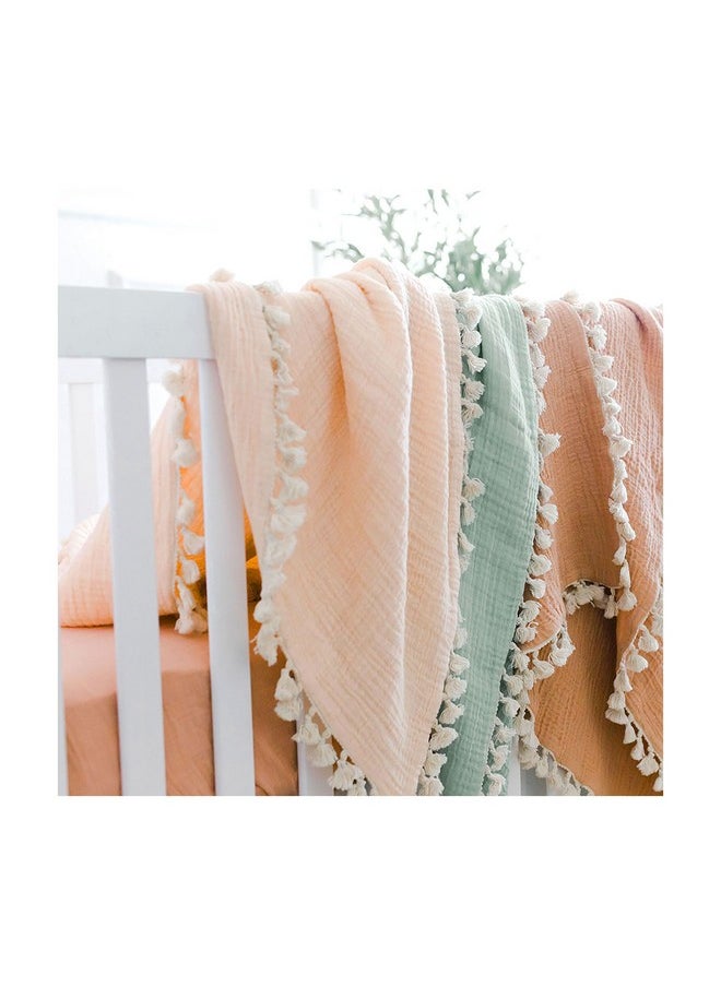 Crane BABY Crane Baby Muslin Swaddle Blanket, Soft Cotton Lightweight Nursery and Stroller Blanket for Baby Boys & Girls, Desert Rose, 30" x 40"  - Image 5