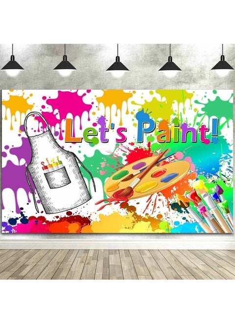 Let's Paint Party Backdrop Photo Booth Dye Painting Art Graffiti Banner Decoration Work Photo Backdrop Props 5x3ft PTBGJFH166