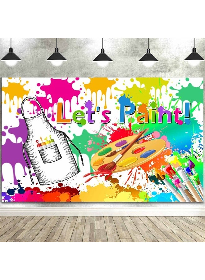 FHZON - Let's Paint Party Backdrop Photo Booth Dye Painting Art Graffiti Banner Decoration Work Photo Backdrop Props 5x3ft PTBGJFH166 - Image 1
