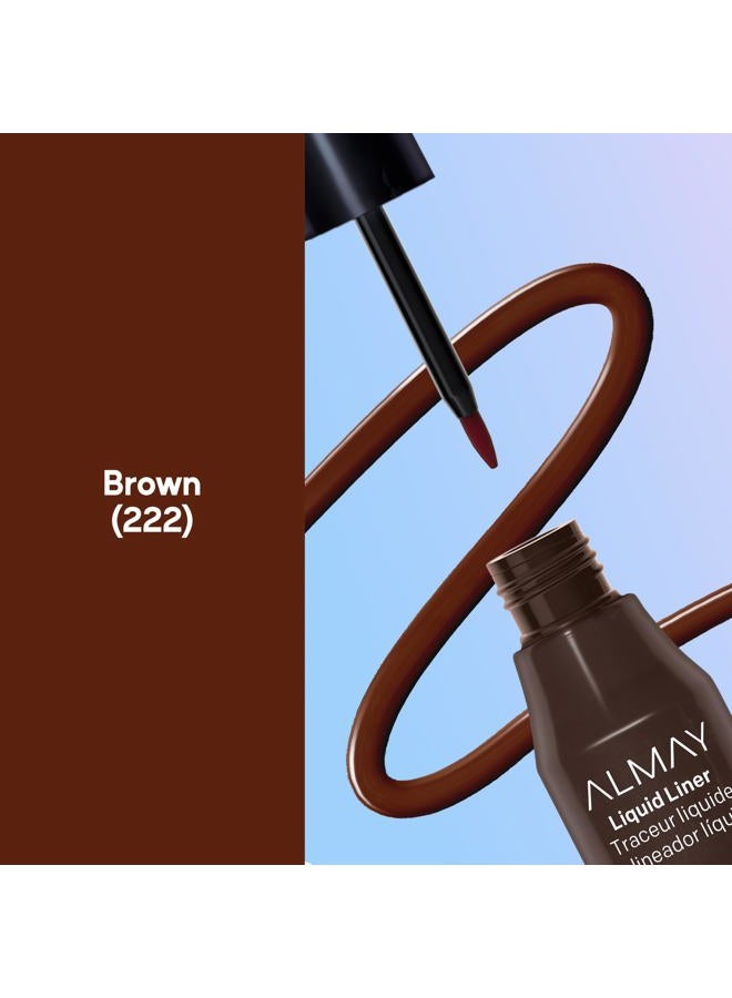 Almay Liquid Eyeliner, Waterproof and Longwearing, Hypoallergenic, Cruelty Free, Fragrance Free, Ophthalmologist Tested, 222 Brown, 0.1 Fl oz(Pack of 1) - Image 3