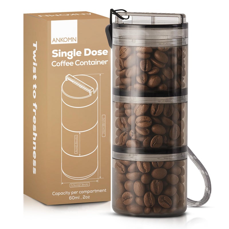 ANKOMN QuarterSeal X7 Airtight Modular Coffee Canister â€“ Single Dose Coffee Bean Storage & Travel Coffee Container - with UV-Protection for Backpacking or Camping - On-the-Go Coffee Accessories - Image 1