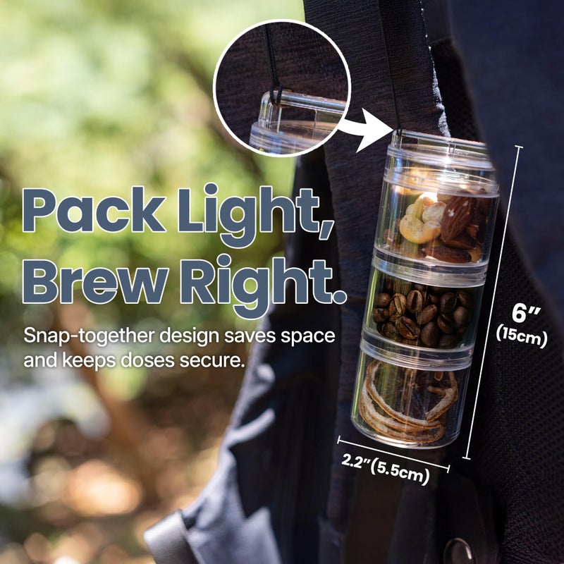 ANKOMN QuarterSeal X7 Airtight Modular Coffee Canister â€“ Single Dose Coffee Bean Storage & Travel Coffee Container - with UV-Protection for Backpacking or Camping - On-the-Go Coffee Accessories - Image 3