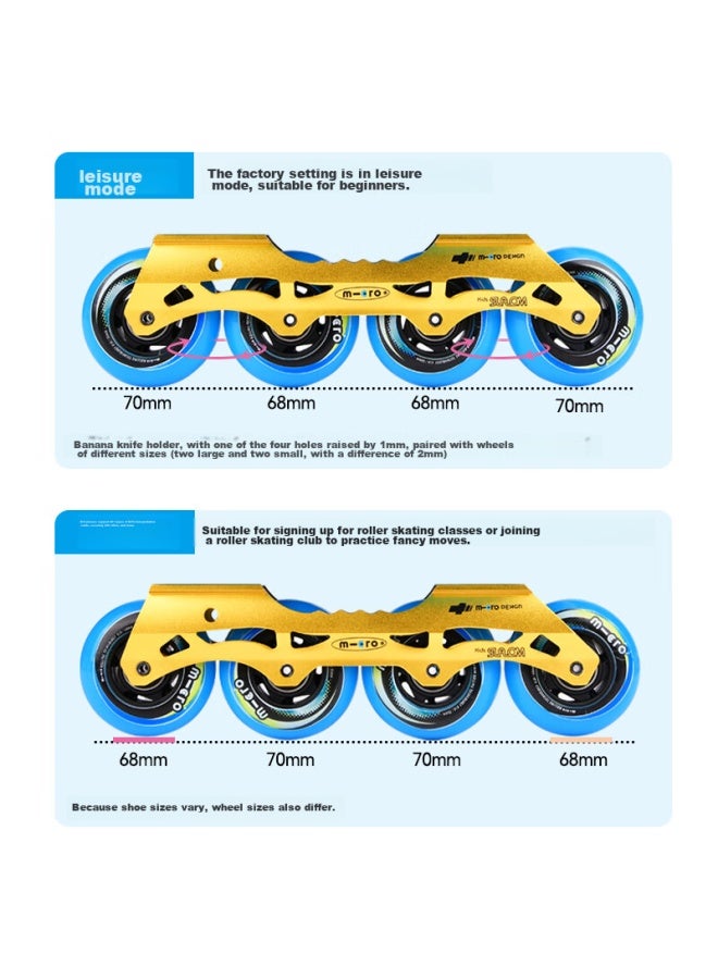 M-cro Roller Skates For Children, Boys And Girls, Beginner's Inline Skates, Hard Shell, Adjustable Figure Skating, S7 Blue Single Shoes, Size M - Image 1