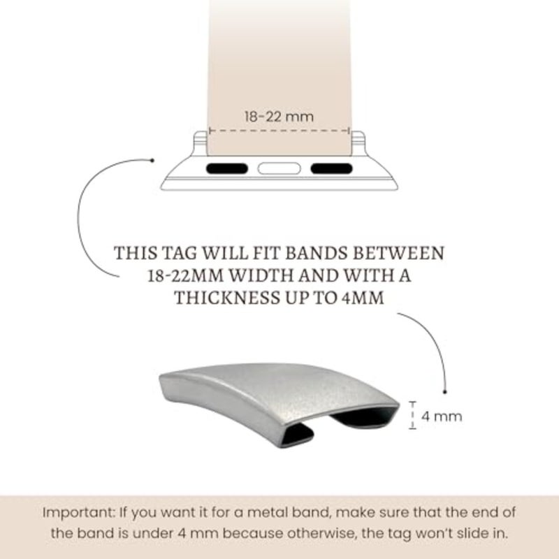 Alert ID Tag for Watch Band, Custom Smart scannable Apple Watch Safety Plate, Personalized SOS Fitness Runners ID tag for Sport smartwatch, Medical tag for Wrist Band - Image 4