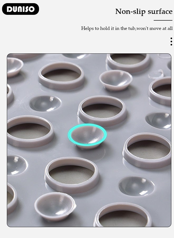 DUNISO Cloud Shaped Anti Slip Bathroom Mat Shower Mat Waterproof Mat Foot Massage Mat With Drain Holes And Suction Cups 36*70cm Bath Mat For Tub, Toilet And Bathroom Floors-Grey - Image 5