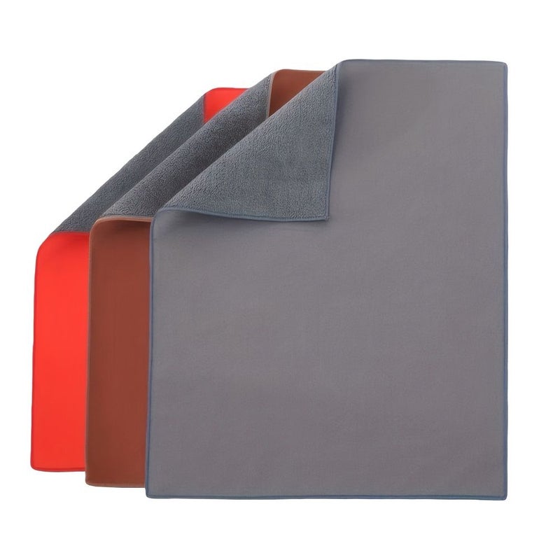 3pcs Double-Sided Color Mixing Car Cleaning Towels, Highly Absorbent Lint-Free Universal Cloth for Car Glass Paint Interior Auto Detailing - Image 1
