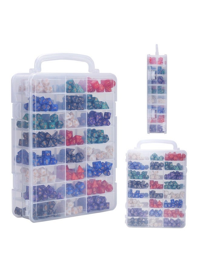 KISLANE Dice Storage Case For Dnd Dice With Removable Dividers Holding Up To 830 Dices, Dice Case For Dnd Dice With Handle Great For Dice Collectors Or Rpg D&D Games (Tranparent) - Image 1