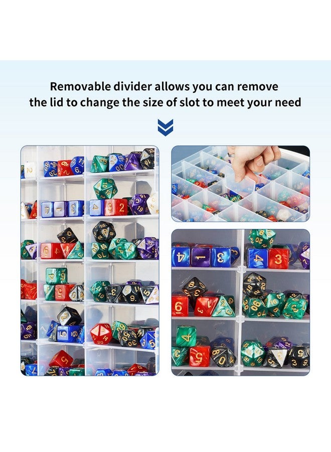 KISLANE Dice Storage Case For Dnd Dice With Removable Dividers Holding Up To 830 Dices, Dice Case For Dnd Dice With Handle Great For Dice Collectors Or Rpg D&D Games (Tranparent) - Image 3