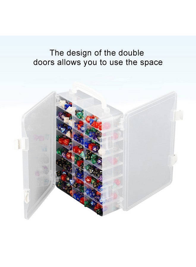 KISLANE Dice Storage Case For Dnd Dice With Removable Dividers Holding Up To 830 Dices, Dice Case For Dnd Dice With Handle Great For Dice Collectors Or Rpg D&D Games (Tranparent) - Image 4