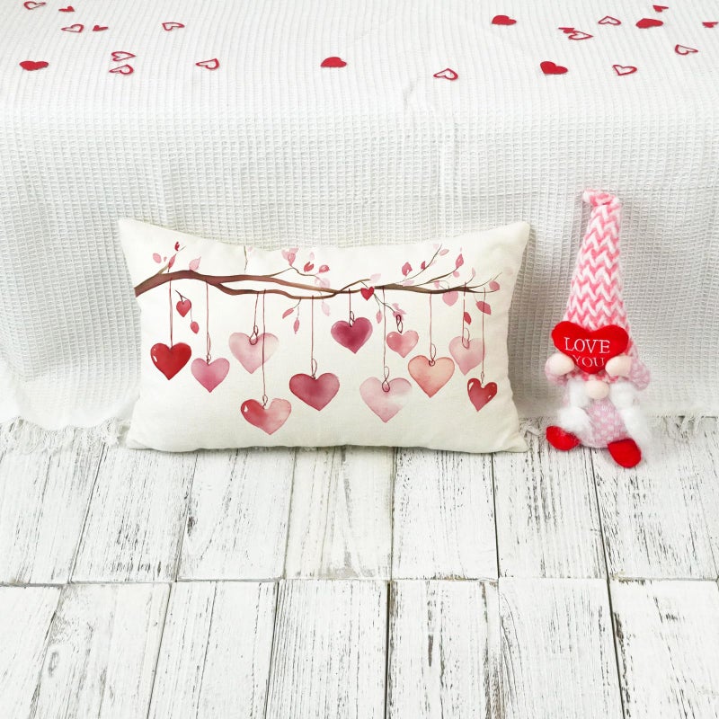 ONWAY Valentineâ€™s Day Lumbar Pillow Cover 12x20 Valentines Heart Romantic Farmhouse Decorative Cushion Case for Couch Sofa Bedroom Pink Red Love Theme Holiday Home Decor - Image 5