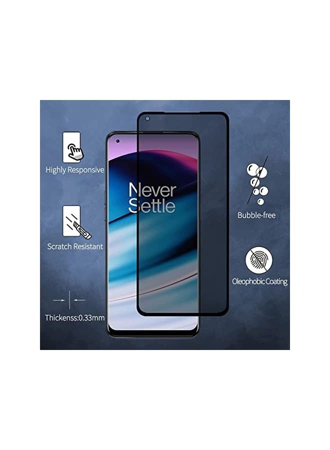 بروماس واقي شاشة للخصوصية متوافق مع 1 Plus Nord CE 2 lite، واقي شاشة من الزجاج المقوى للخصوصية، تغطية كاملة مضادة للزقزقة، واقي للخصوصية من الزجاج المقوى للتجسس (قطعتان) - Image 2