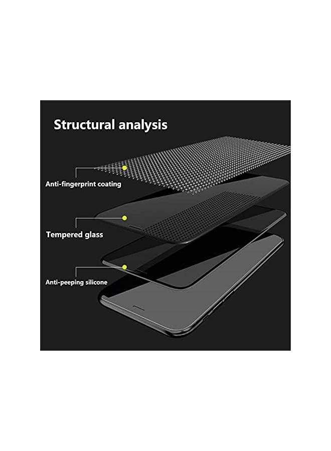 بروماس واقي شاشة للخصوصية متوافق مع 1 Plus Nord CE 2 lite، واقي شاشة من الزجاج المقوى للخصوصية، تغطية كاملة مضادة للزقزقة، واقي للخصوصية من الزجاج المقوى للتجسس (قطعتان) - Image 3