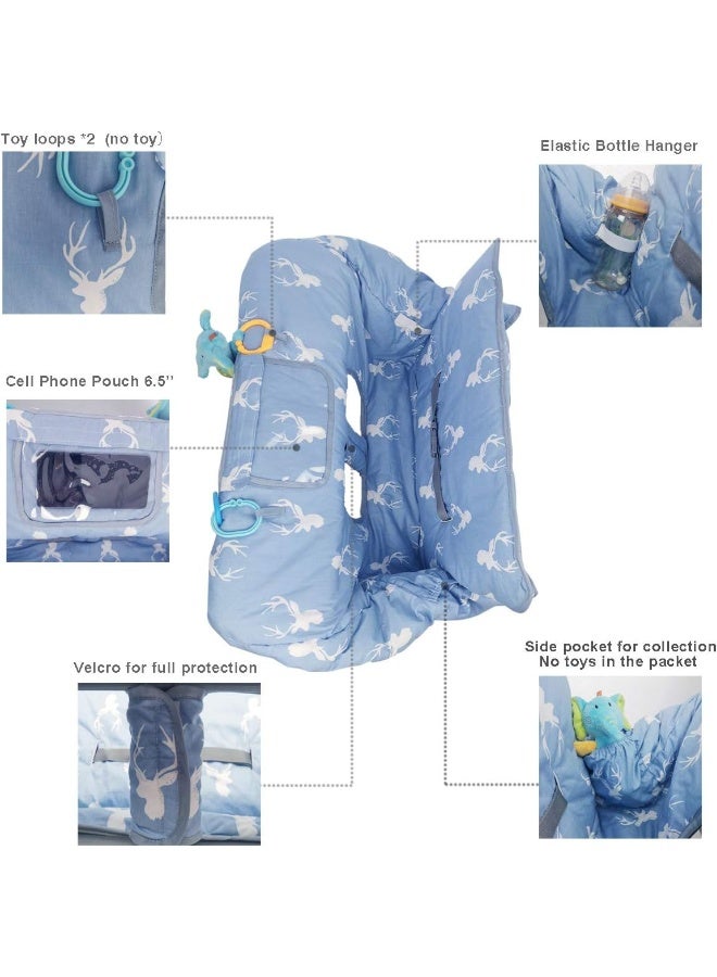 ICOPUCA Shopping Cart Cover for Baby boy Girl, Non-Slip Design Cart Covers for Babies, Infant Cotton High Chair Cover, Machine Washable, Toddler Grocery Cover - Image 4