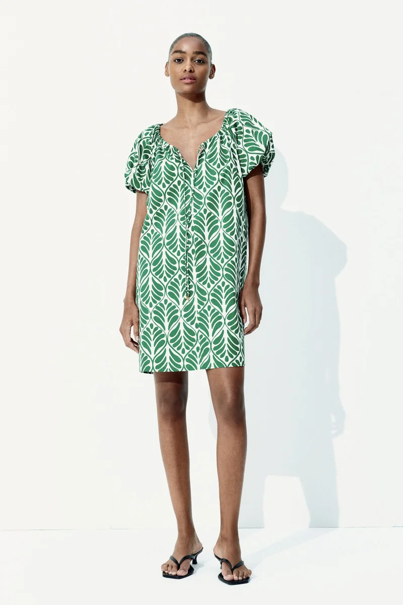 اتش اند ام فستان برباط على الرقبة