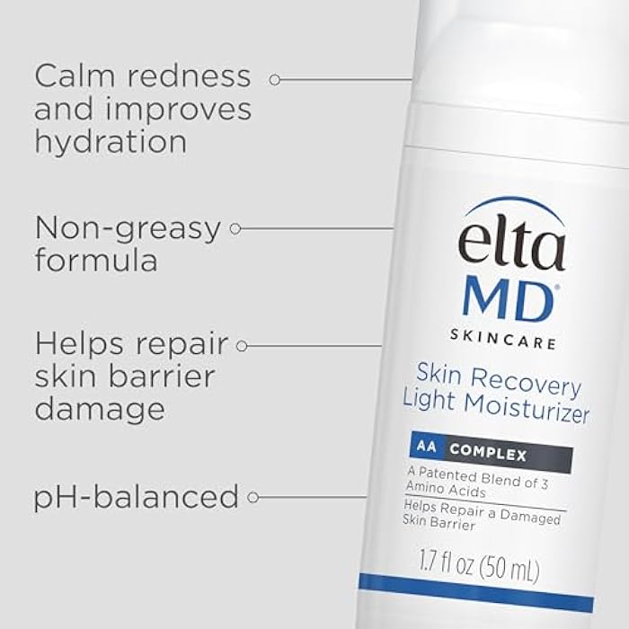 EltaMD Skin Recovery Light Face Moisturizer for Dry Skin, Oil Free Moisturizer for Face and Acne Prone Skin Care, 1.7 oz Pump - Image 3