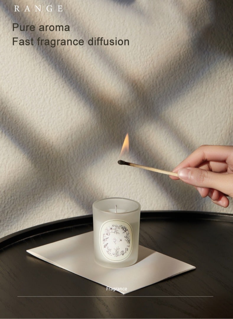 Candle Three-Piece Aromatherapy Soy Candle Gift Box - Natural Essential Oil Fragrance, Lead-Free Cotton Wick, Environmentally Friendly Luxury Frosted Jar Candles for Women, Mothers or Gifts, Three Different Scents, Color: White  - Image 5