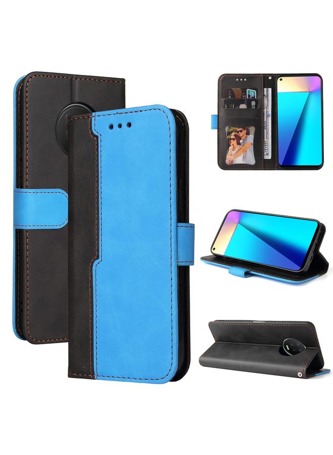 اس-توب جراب لهاتف Infinix Note 7 Business Stitched - جراب جلد PU قابل للطي أفقيًا ملونًا مع حامل وفتحات للبطاقات وإطار للصور - Image 1