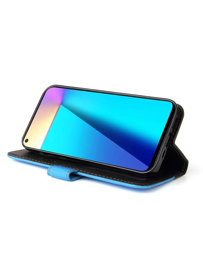 اس-توب جراب لهاتف Infinix Note 7 Business Stitched - جراب جلد PU قابل للطي أفقيًا ملونًا مع حامل وفتحات للبطاقات وإطار للصور - Image 5