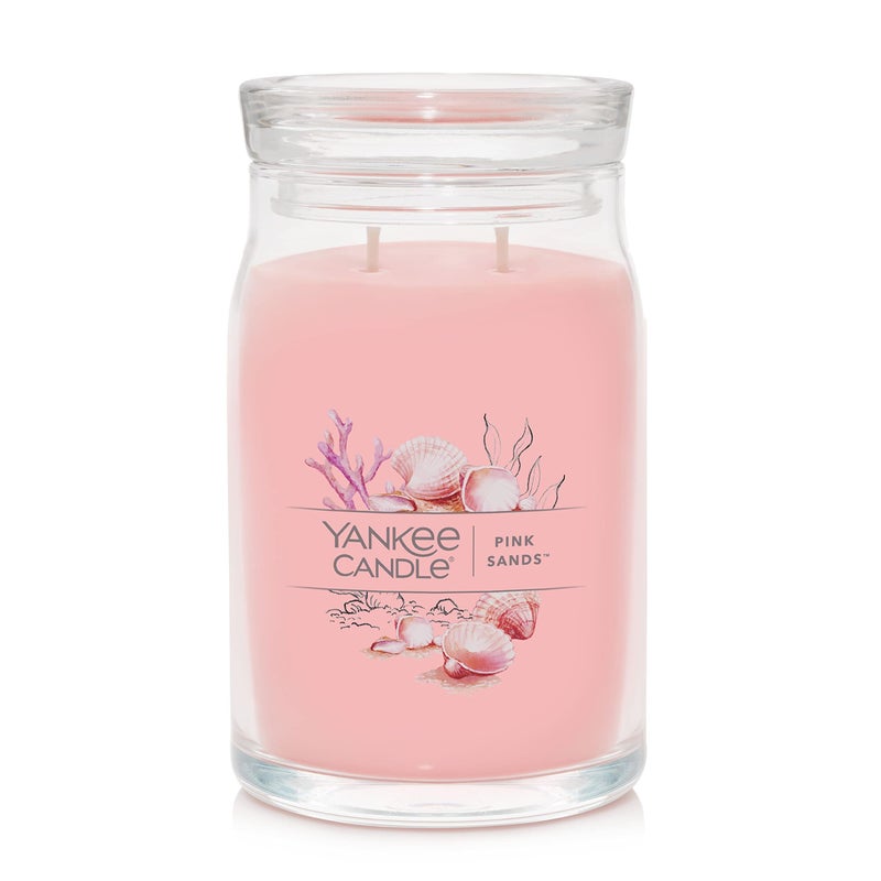 YANKEE CANDLE Yankee Candle Pink Sands Scented Signature 20oz Large Jar 2Wick Candle Over 60 Hours of Burn Time