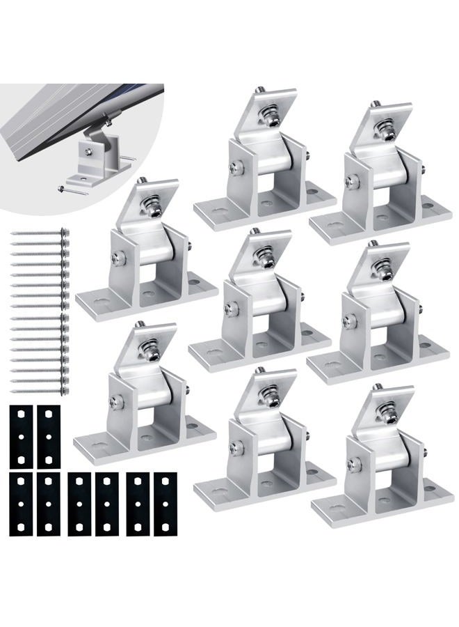 Karidge Solar Panel Mounting Brackets, 8PCS Adjustable RV Solar Panel Mount, Tilt Angle 10-60 Roof Mounting Kit for Solar Panels 400 W, 500 W - Image 1