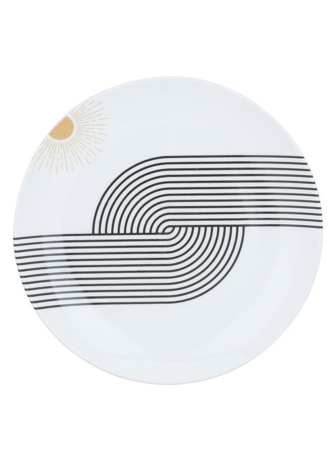 Alsaif Porcelain Serving Plate 26 Cm Sun Pattern White  - Image 1