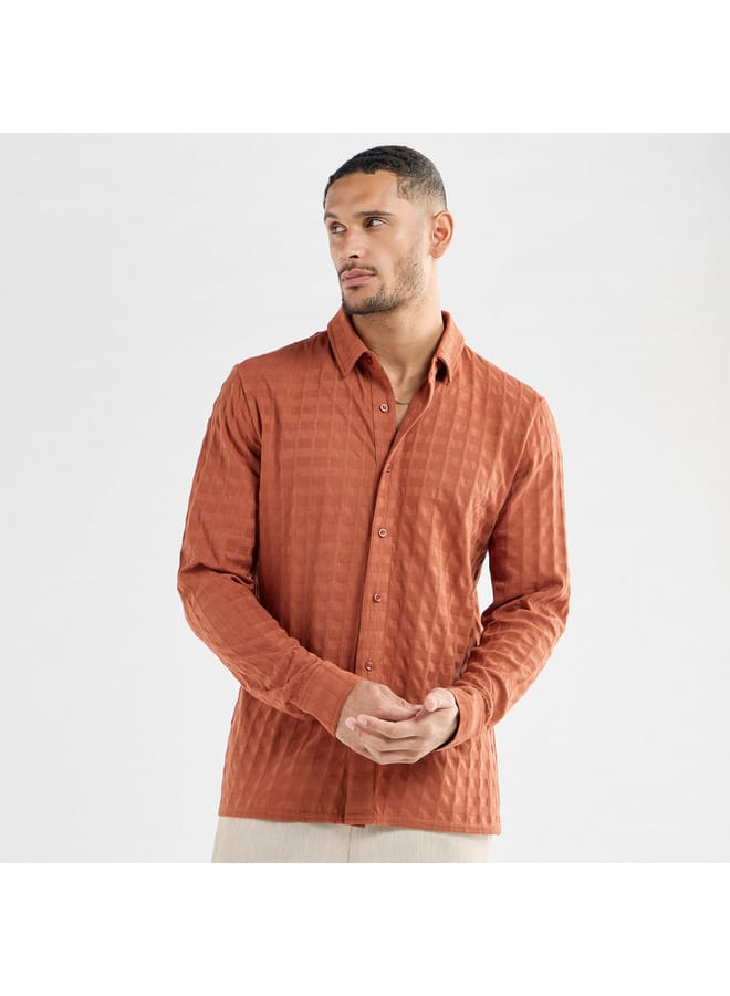 Splash FAV Textured Shirt with Long Sleeves  - Image 1