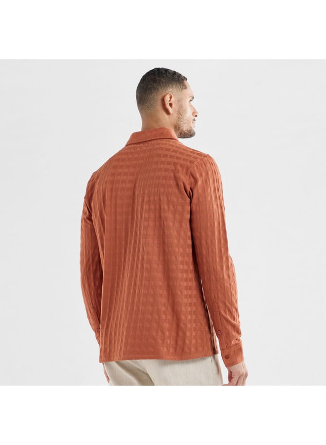 Splash FAV Textured Shirt with Long Sleeves  - Image 3
