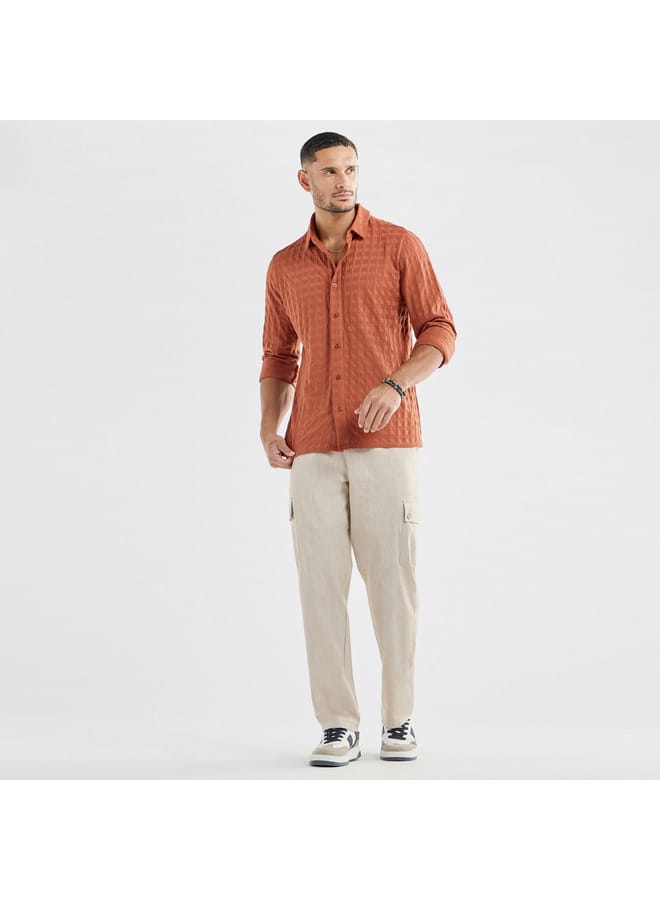 Splash FAV Textured Shirt with Long Sleeves  - Image 2