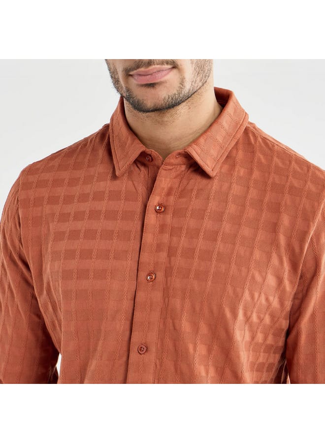 Splash FAV Textured Shirt with Long Sleeves  - Image 4