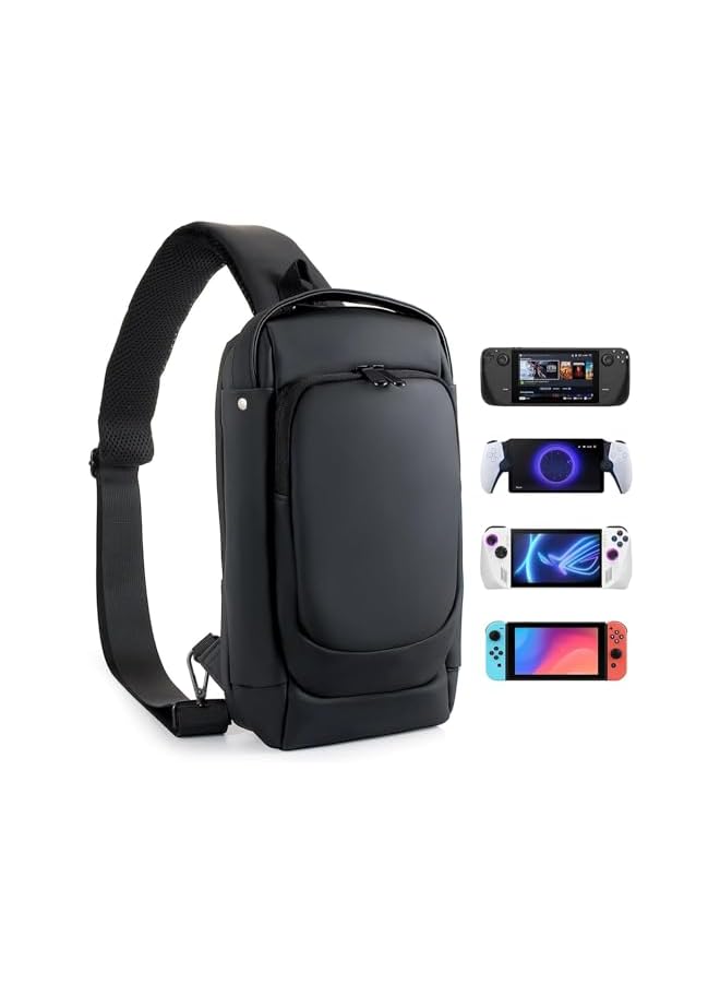 erorex Carrying Case for  Portal Travel Bag Crossbody Bag for Steam Deck Nintendo Switch ,Waterproof and Shockproof for Protector Travel Case for  Portal (BLACK) - Image 1