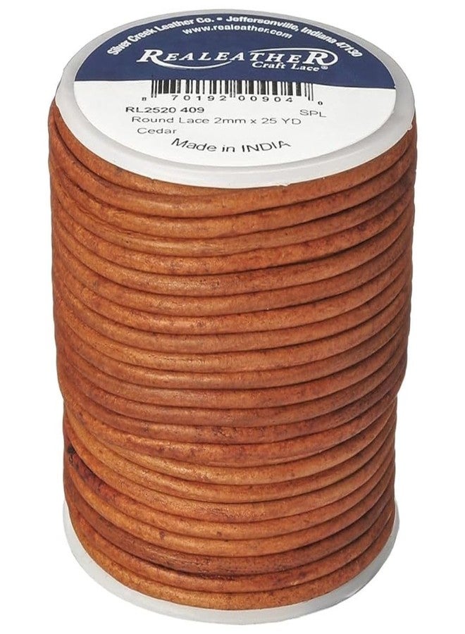 Realeather RL2520-0403 Calf Leather Lace for Crafts and Jewelry Making, 0.2 x 25', Cedar, 1-Spool - Image 1