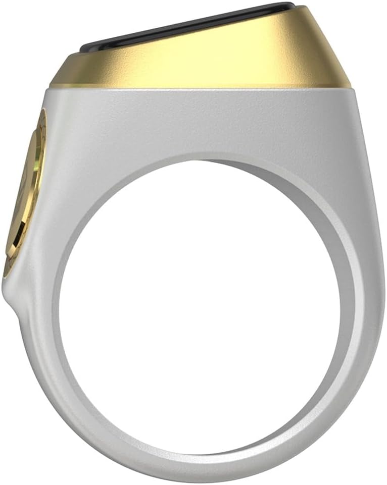 YU WELL iQIBLA Smart Tasbih Zikr Ring- Muslim Prayer- Prayer Timing Reminder OLED Display Tasbih Counter Smart Ring Wearable Technology Waterproof (18MM Plastic, White) - Image 2