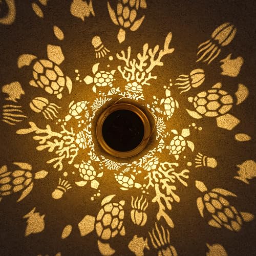 Miggley Sea Turtle Solar Lantern for Garden Outdoor Decor – Hanging Metal Light Decoration for Patio, Yard, Lawn, Pathway, Backyard – Birthday Gift for Mom, Women, Grandma - Image 4